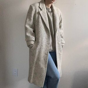 Cream Vintage Tweed Wool blend coat